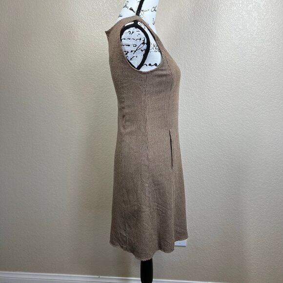Theory JORA Dress Tan Brown Wool Sleeveless A-Line Fit & Flare size 2  pin up - Picture 14 of 16